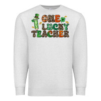 Oatmeal Heather one lucky teacher Premium Sweatshirt - LillyAllenDesigns