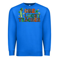 True Royal one lucky teacher Premium Sweatshirt - LillyAllenDesigns