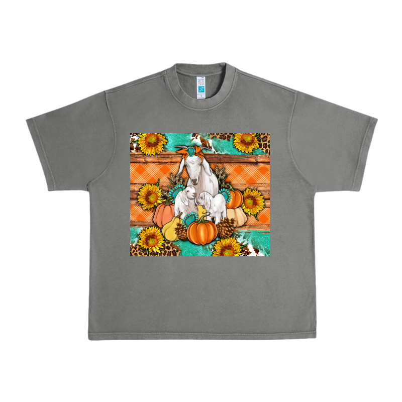 Goat Family Fall Pumpkins Gemstone Urban Heavy Tee by Artiststas | Teevron