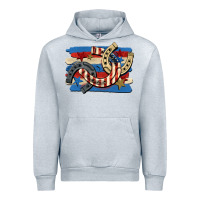 Heather Grey 4th of july horseshoe Urban Hoodie - CowGirlArtShop