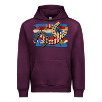 Mauve Wine 4th of july horseshoe Urban Hoodie - CowGirlArtShop