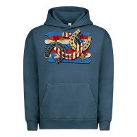 Pigment Midnight Navy 4th of july horseshoe Urban Hoodie - CowGirlArtShop