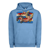 Pigment Pebble Blue 4th of july horseshoe Urban Hoodie - CowGirlArtShop