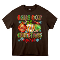Chocolate Brown balls deep in christmas spirit Heavy Core Tee - Zillion Design Studio