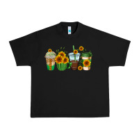 Black sunflowers coffee cups Urban Heavy Tee - AdoDesignShop