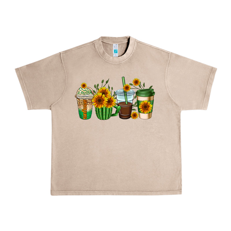 Sunflowers Coffee Cups Urban Heavy Tee by AdoDesignShop | Teevron