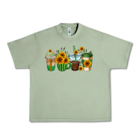 Oil Green sunflowers coffee cups Urban Heavy Tee - AdoDesignShop