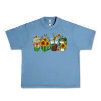 Pebble Blue sunflowers coffee cups Urban Heavy Tee - AdoDesignShop