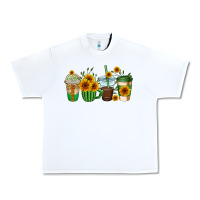 White sunflowers coffee cups Urban Heavy Tee - AdoDesignShop