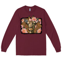 Burgundy Western Floral Giraffe Long Sleeve Tee - LillyAllenDesigns