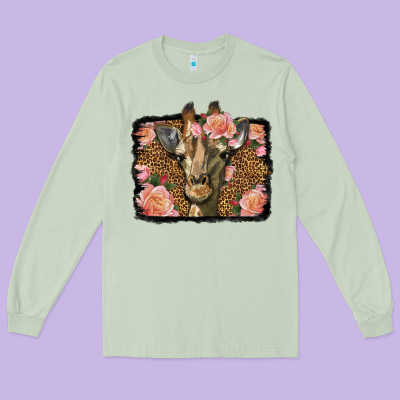 Western Floral Giraffe Long Sleeve Tee Designed By Lillyallendesigns