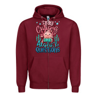 Burgundy stay curious and axolotl questions Zipper Hoodie - MaliasSmallBusiness