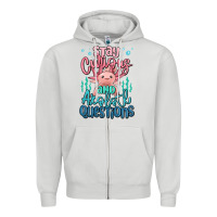 Dove Grey stay curious and axolotl questions Zipper Hoodie - MaliasSmallBusiness