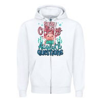 White stay curious and axolotl questions Zipper Hoodie - MaliasSmallBusiness