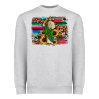 San Judas Leopard Cowhide Sunflower Background Heavyweight Sweatshirt | Teevron