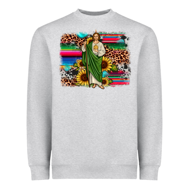 San Judas Leopard Cowhide Sunflower Background Heavyweight Sweatshirt by JahusDesignShop | Teevron