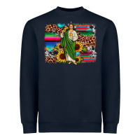 Navy san judas leopard cowhide sunflower background Heavyweight Sweatshirt - JahusDesignShop