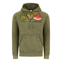 Vintage Olive peace love watermelon Vintage Hoodie - JahusDesignShop