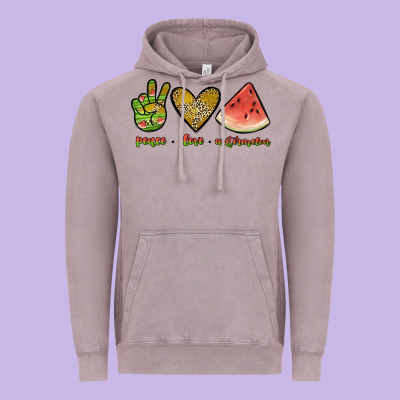 Peace Love Watermelon Vintage Hoodie Designed By Jahusdesignshop