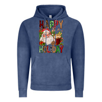 Vintage Denim happy holiday santa claus christmas Vintage Hoodie - FaDigitalArtStudio