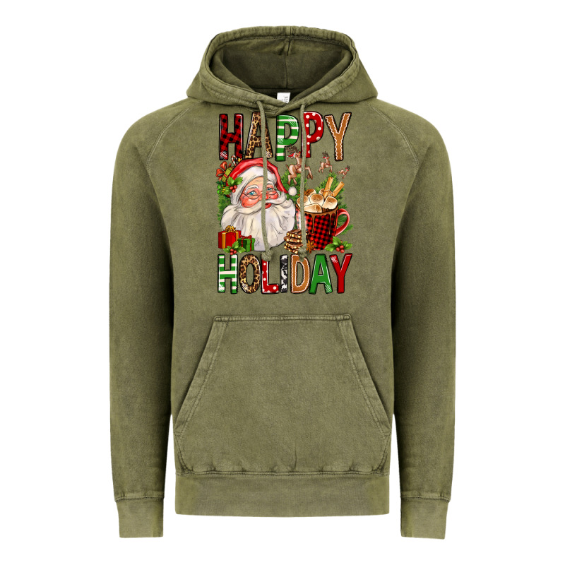 Happy Holiday Santa Claus Christmas Vintage Hoodie by FaDigitalArtStudio | Teevron