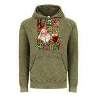 Vintage Olive happy holiday santa claus christmas Vintage Hoodie - FaDigitalArtStudio