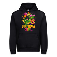Black 6th birthday girl t rex pink Urban Hoodie - CowGirlArtShop