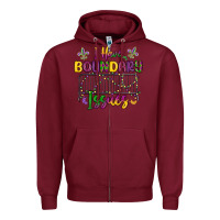 Burgundy i have boundary issues Zipper Hoodie - MaliasSmallBusiness