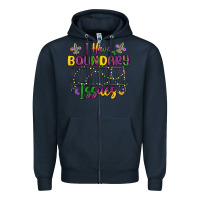 Navy i have boundary issues Zipper Hoodie - MaliasSmallBusiness