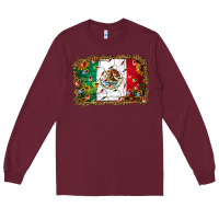 Burgundy Christmas lights Mexican flag Long Sleeve Tee - Jasminsmagicworld