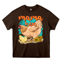 Chocolate Brown mama hen with sunflowers Heavy Core Tee - texasbilliewilder