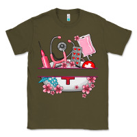 Army Green custom name nurse hat and elements Classic Tee - AdoDesignShop