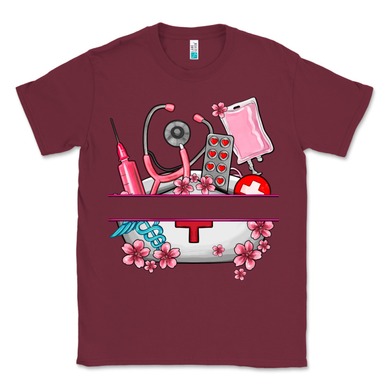 Custom Name Nurse Hat And Elements Classic Tee by AdoDesignShop | Teevron