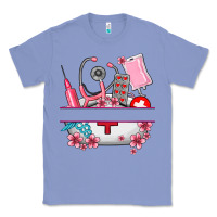 Colony Blue custom name nurse hat and elements Classic Tee - AdoDesignShop