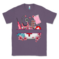 Lavender custom name nurse hat and elements Classic Tee - AdoDesignShop