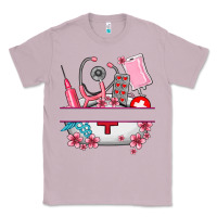 Lilac custom name nurse hat and elements Classic Tee - AdoDesignShop