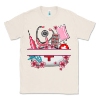 Natural custom name nurse hat and elements Classic Tee - AdoDesignShop
