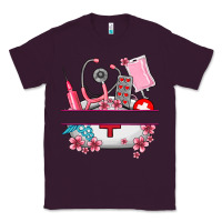 Plum custom name nurse hat and elements Classic Tee - AdoDesignShop