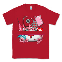 Red custom name nurse hat and elements Classic Tee - AdoDesignShop