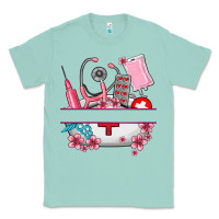 Seafoam custom name nurse hat and elements Classic Tee - AdoDesignShop
