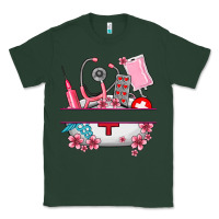 Sports Green custom name nurse hat and elements Classic Tee - AdoDesignShop