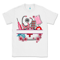 White custom name nurse hat and elements Classic Tee - AdoDesignShop