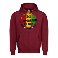 Burgundy i am black everyday but today juneteenth Zipper Hoodie - MaliasSmallBusiness