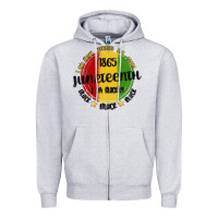 Heather Grey i am black everyday but today juneteenth Zipper Hoodie - MaliasSmallBusiness