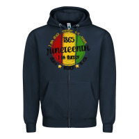 Navy i am black everyday but today juneteenth Zipper Hoodie - MaliasSmallBusiness