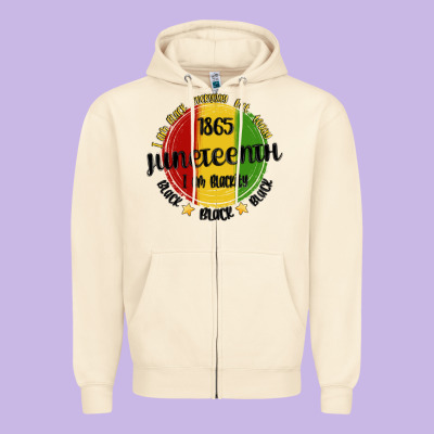 I Am Black Everyday But Today Juneteenth Zipper Hoodie Designed By Maliassmallbusiness