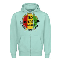 Seafoam i am black everyday but today juneteenth Zipper Hoodie - MaliasSmallBusiness
