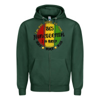 Sports Green i am black everyday but today juneteenth Zipper Hoodie - MaliasSmallBusiness