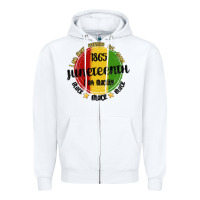 White i am black everyday but today juneteenth Zipper Hoodie - MaliasSmallBusiness