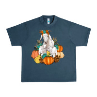 Goat Family Fall Pumpkins Gemstone Urban Heavy Tee | Teevron